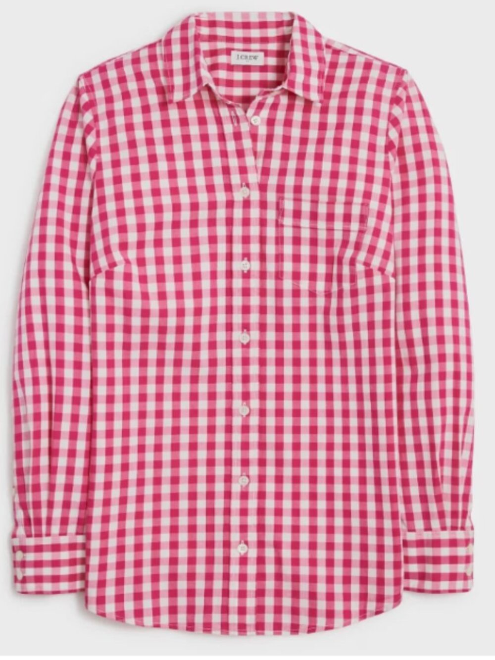 J. Crew Factory Pink Gingham Button-Front Shirt Size Small